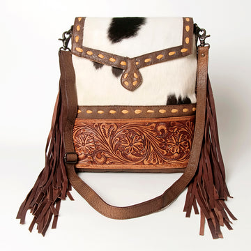 American Darling Cross Body Hand Tooled Hair On Genuine Leather women bag western handbag purse